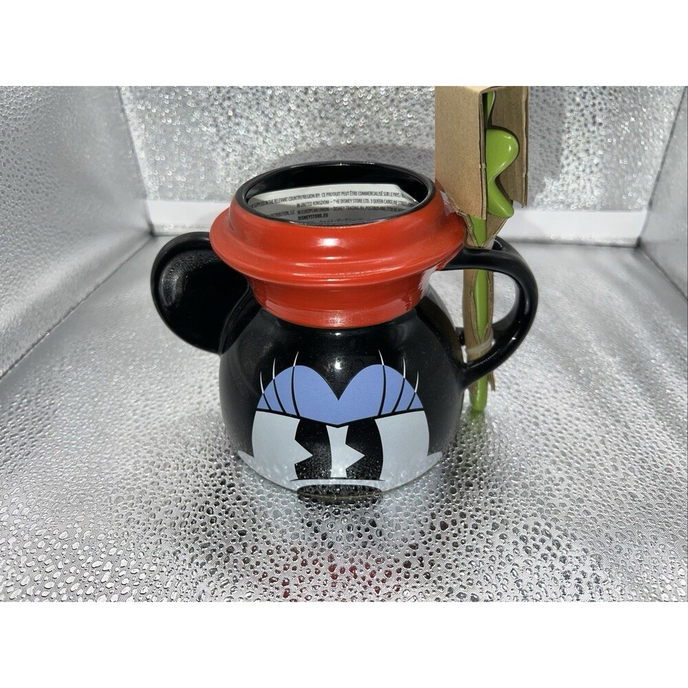 NEW! Disney Parks Exclusive Minnie Mouse 17 oz Mug with Flower Spoon